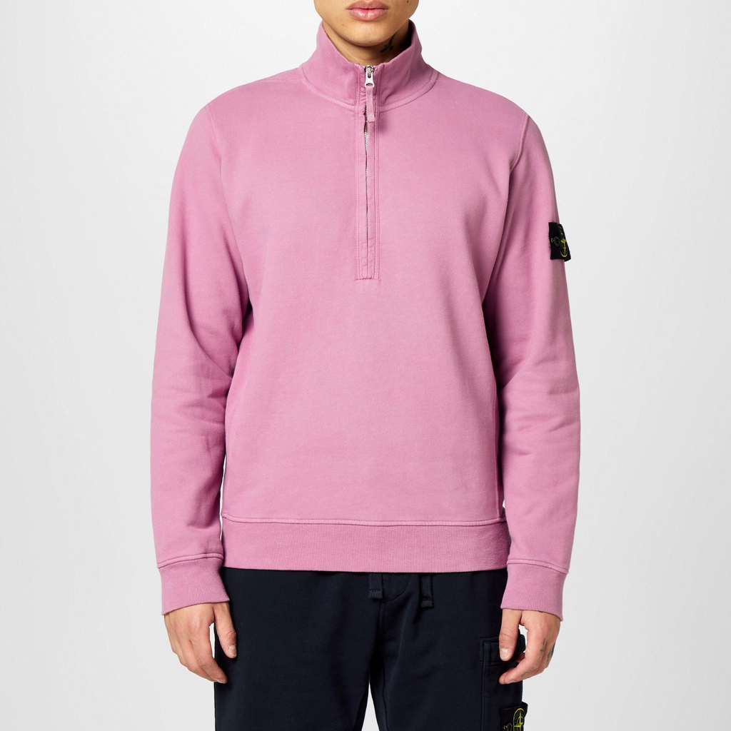 Stone Island Heavy Weight Quarter Zip Fleece - Rosa Quar V0086